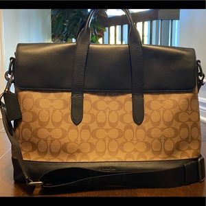 Signature Coach unisex briefcase coated canvas and leather